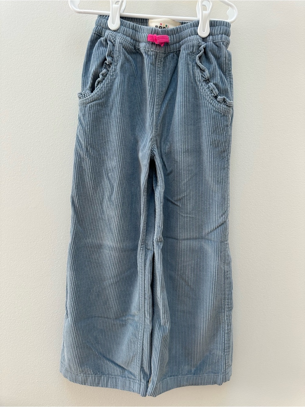 Mini Boden Girls 6Y Blue Gray Corduroy Wide Leg Pants